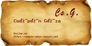 Csépán Géza névjegykártya