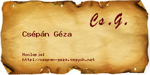 Csépán Géza névjegykártya